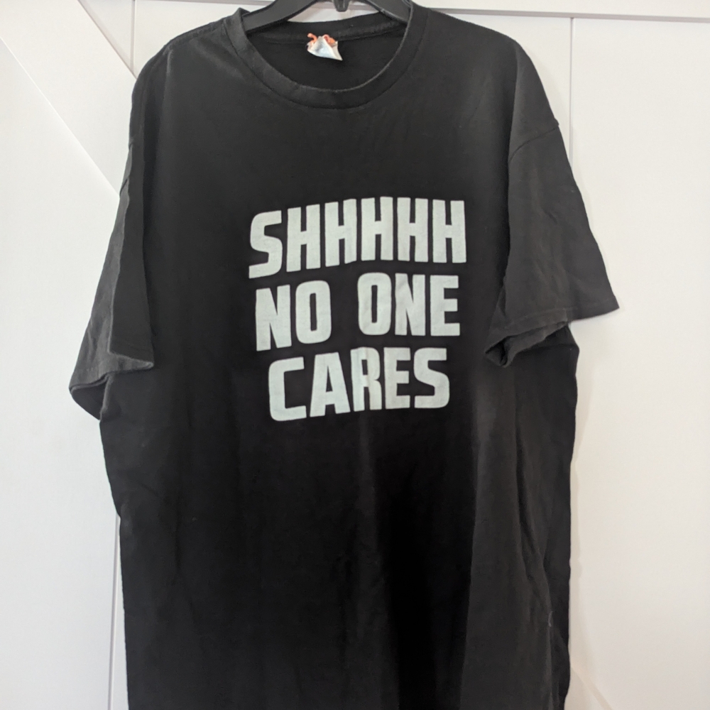 Black Graphic T-Shirt with White Text